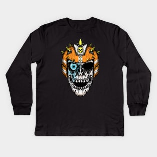 Fantasy Football Skeleton Orange 2 Kids Long Sleeve T-Shirt